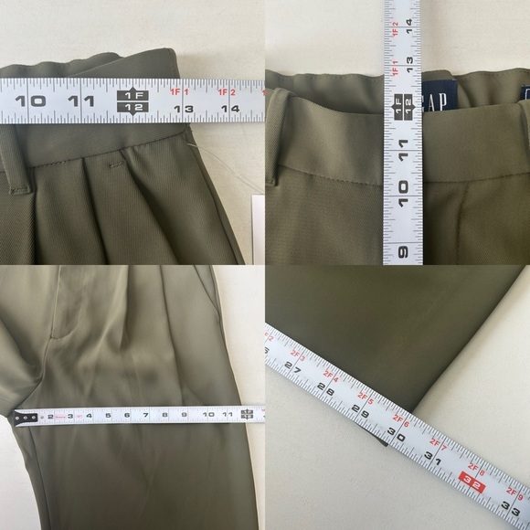 GAP 365 High Rise Pleated Trousers Tailored Pants Olive Green Size 0 NWT - Picture 11 of 14